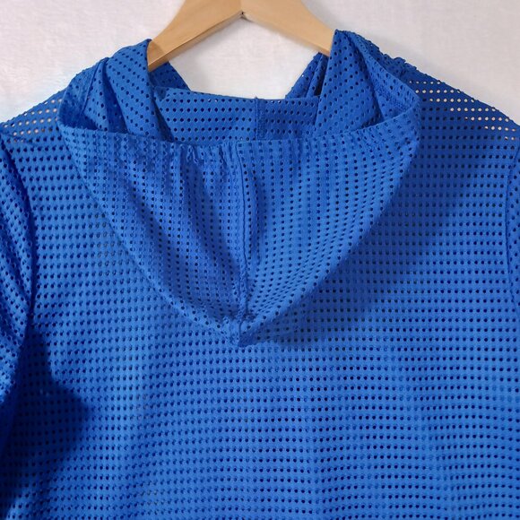 Chico's, Weekends by Chico's, S, cobalt Blue Mesh, Zip, Hooded 3/4 Sleeve Jacket - Picture 6 of 16